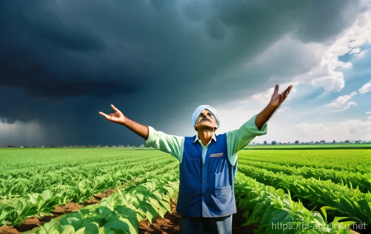 농업 데이터 분석 소프트웨어 - **Prompt:** A close-up, ground-level perspective of rich, dark, healthy soil in an Indian farm. A pa...