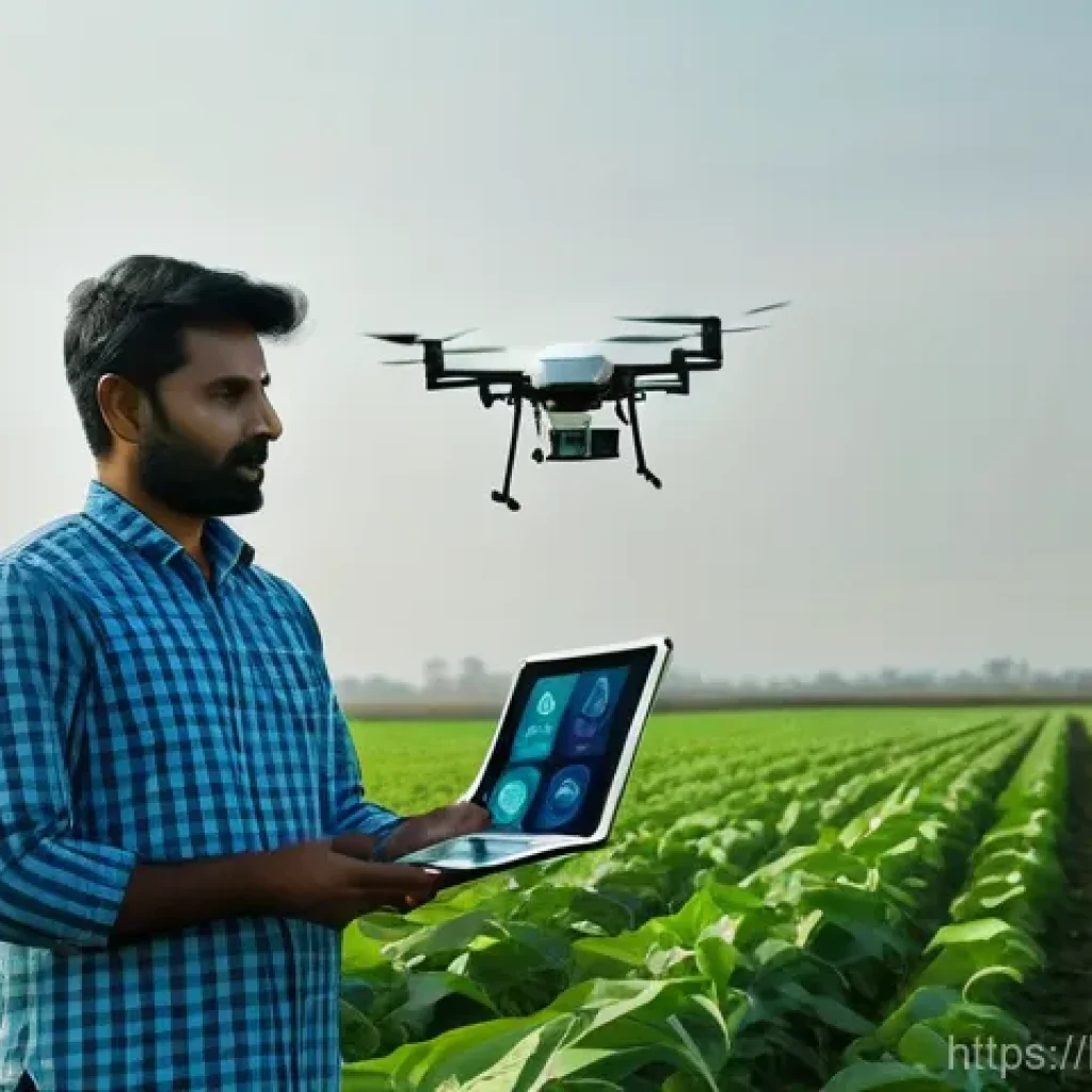 농업 연구소 협력 사례 - "Precision Agriculture in Rural India: Drone and AI Integration"**
A vibrant, wide shot of a modern ...