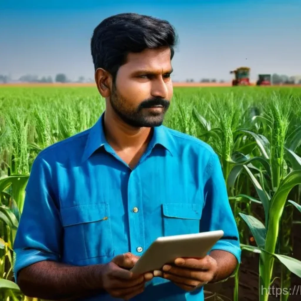 농업 생명 공학 - **Prompt:** A vibrant, sun-drenched agricultural field in India, showcasing lush, genetically enhanc...