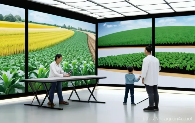 농업 가상 시험 환경 구축 - **Prompt:** A diverse group of three Indian farmers – one young woman, one middle-aged man, and an e...