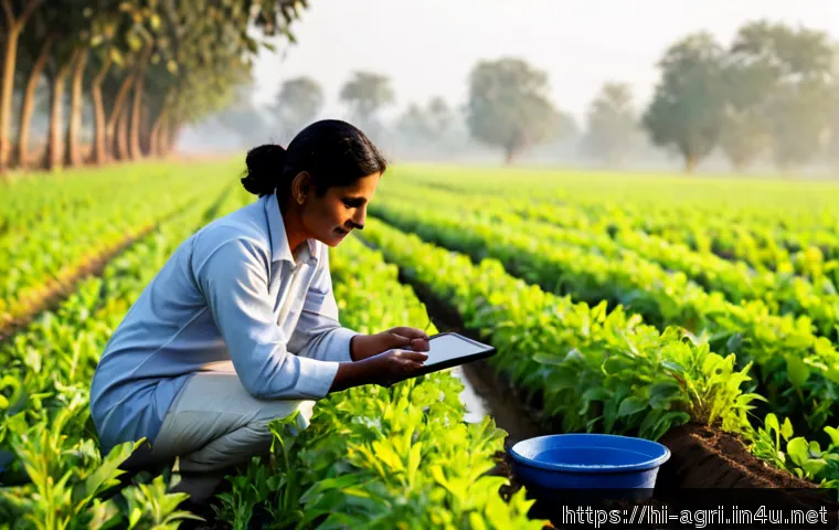 농업 환경 연구 보고서 - Photorealistic agricultural environmental research scene in rural India, a Hindi-speaking female sci...