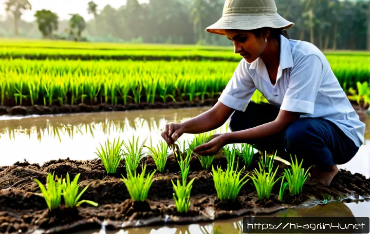 Home 17 농업 현장 실습 프로그램 - Photorealistic agricultural field training program in rural India, a young Indian woman instructor d...